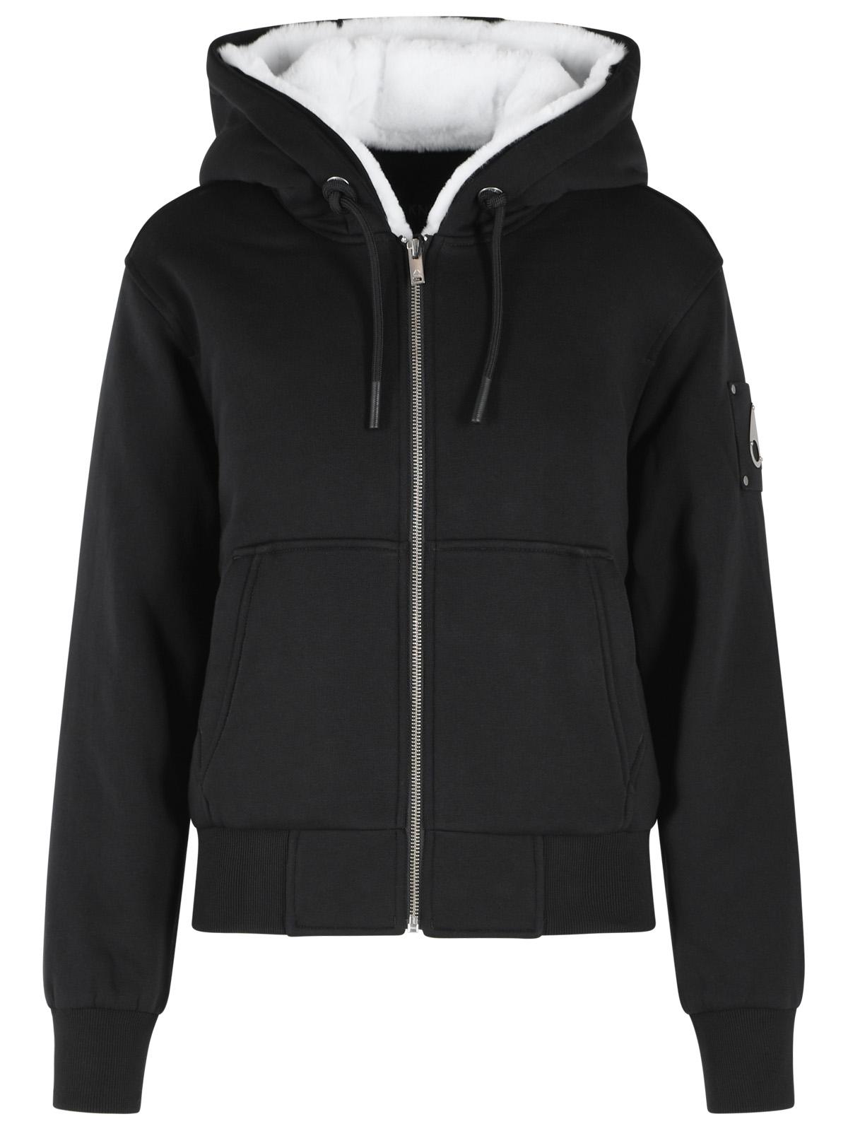 Moose Knuckles 'Bunny' Black Cotton Blend Sweatshirt Women MOOSE KNUCKLES