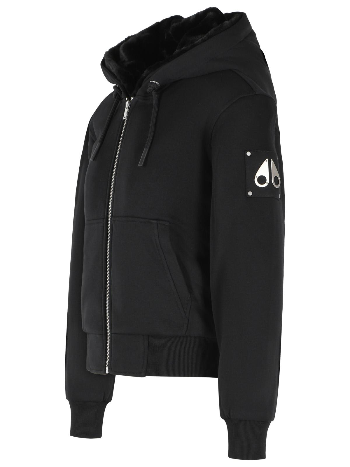 Moose Knuckles 'Bunny' Black Cotton Blend Sweatshirt Women MOOSE KNUCKLES