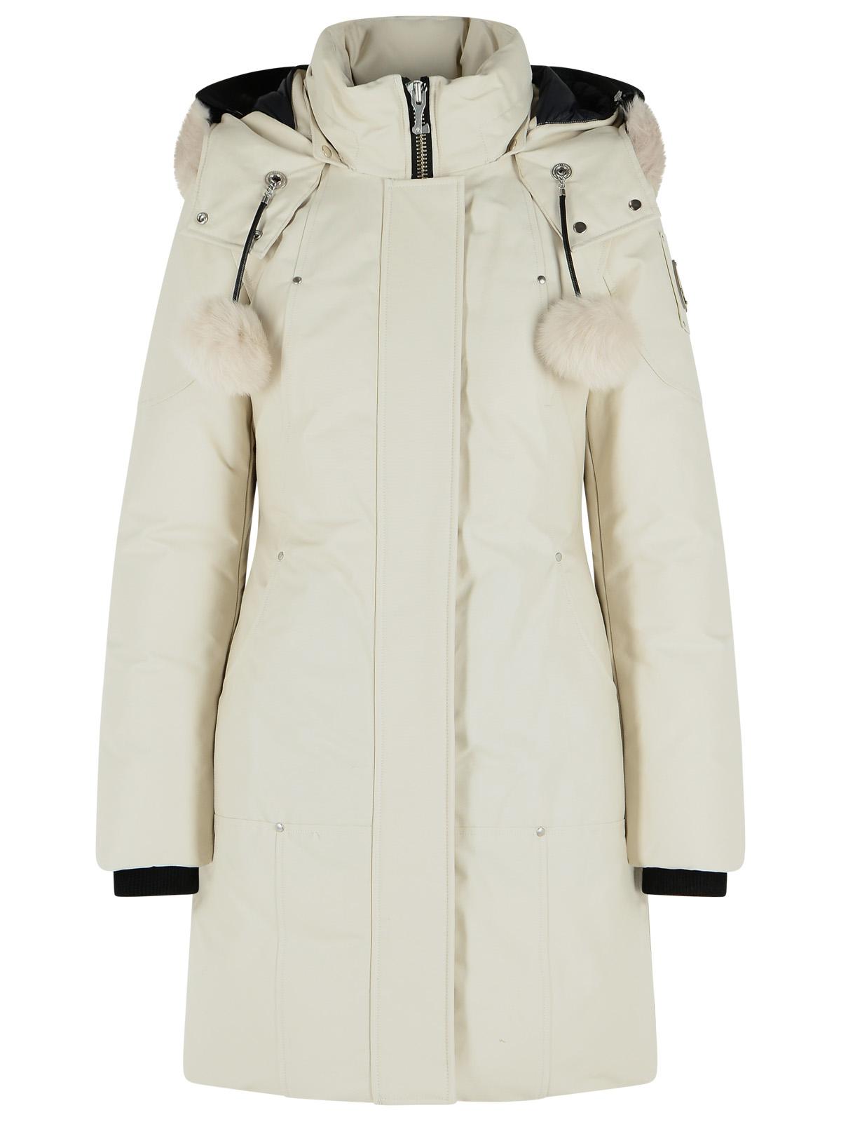 Moose Knuckles 'Stirling Original' Ivory Cotton Blend Parka Women MOOSE KNUCKLES