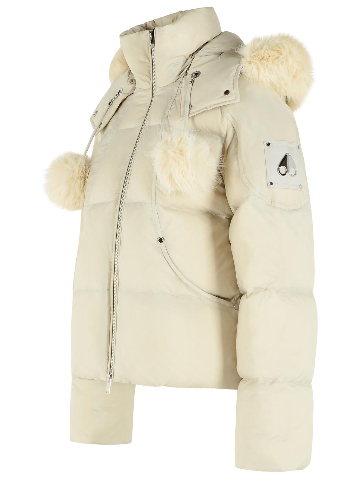 Moose Knuckles 'Everest' Ivory Nylon Bomber Jacket Women MOOSE KNUCKLES