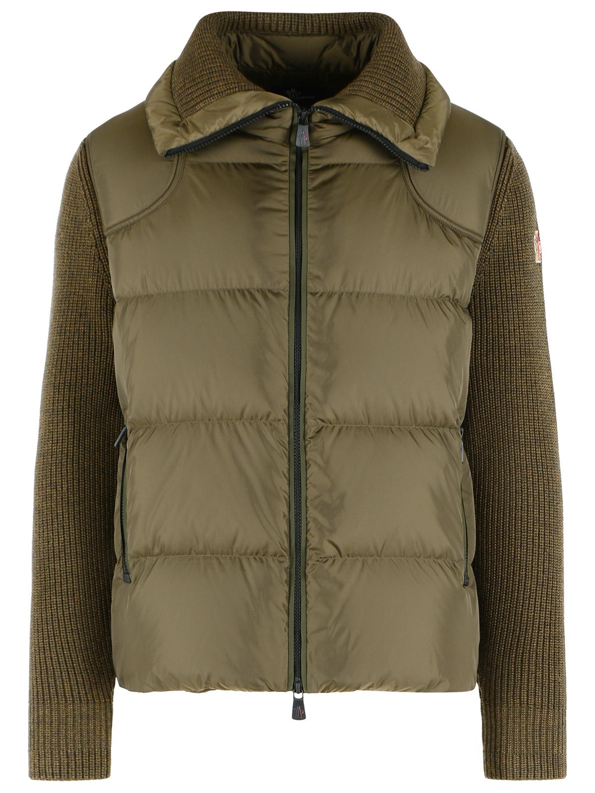 Moncler Grenoble Padded Virgin Wool Cardigan With Green Zip Men MONCLER GRENOBLE