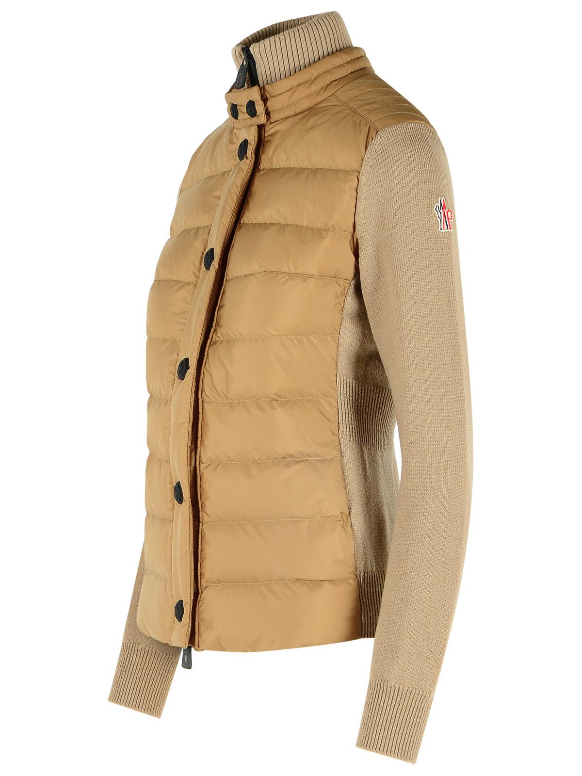 Moncler Grenoble 'Tricot' Cardigan In Beige Virgin Wool Blend Women MONCLER GRENOBLE