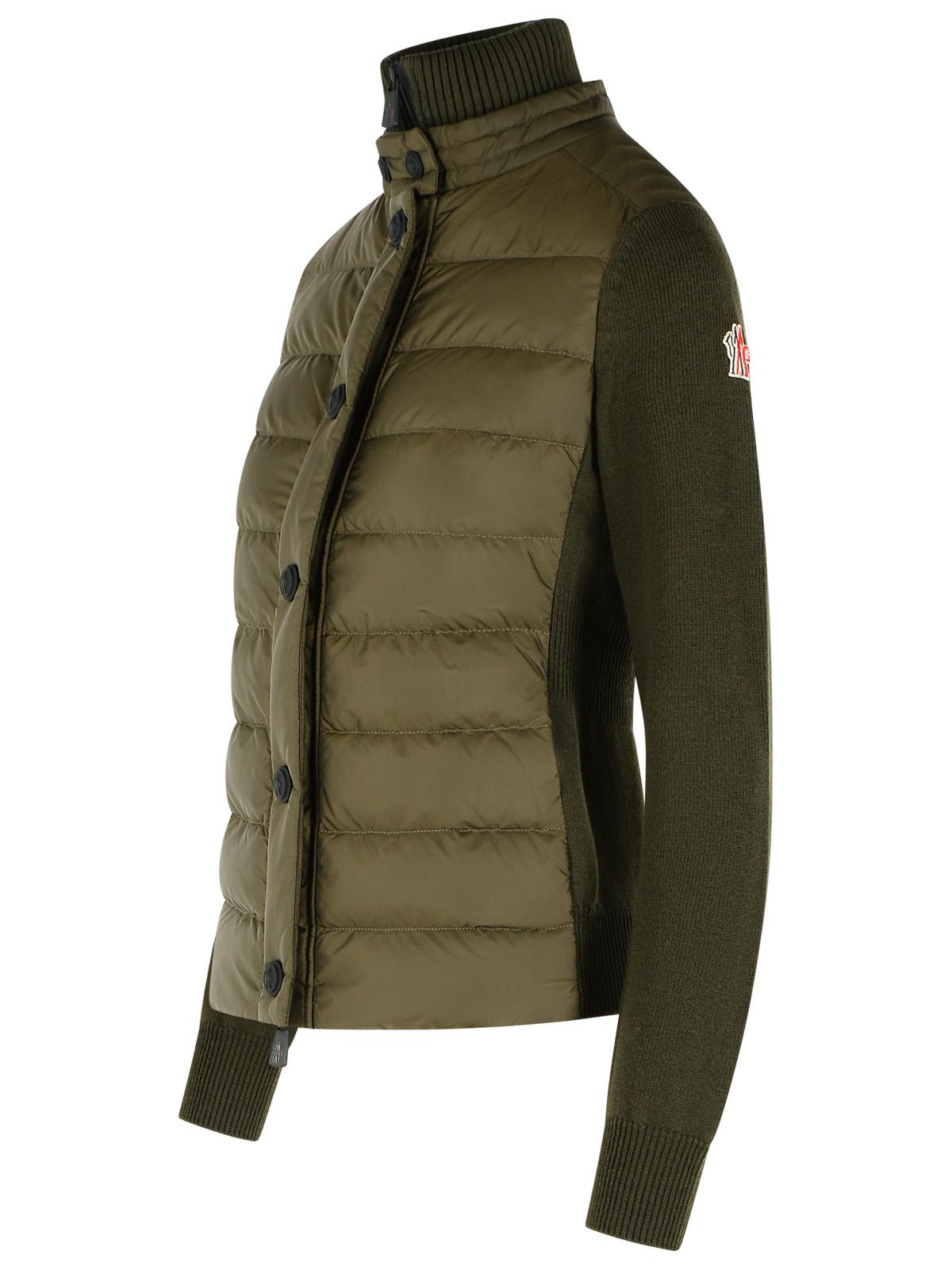 Moncler Grenoble 'Tricot' Green Virgin Wool Blend Cardigan Women MONCLER GRENOBLE