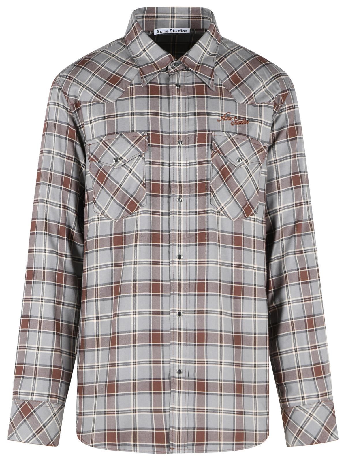 Acne Studios Grey Viscose Shirt Men ACNE STUDIOS