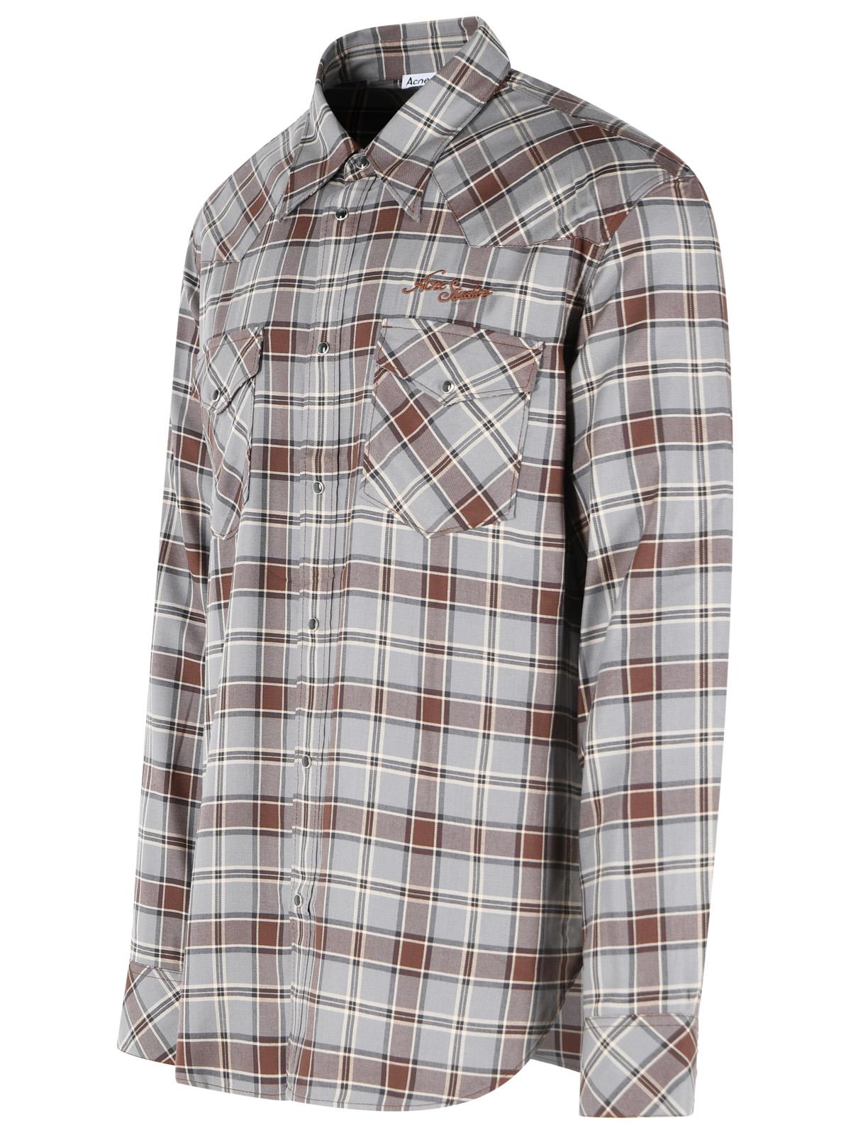 Acne Studios Grey Viscose Shirt Men ACNE STUDIOS