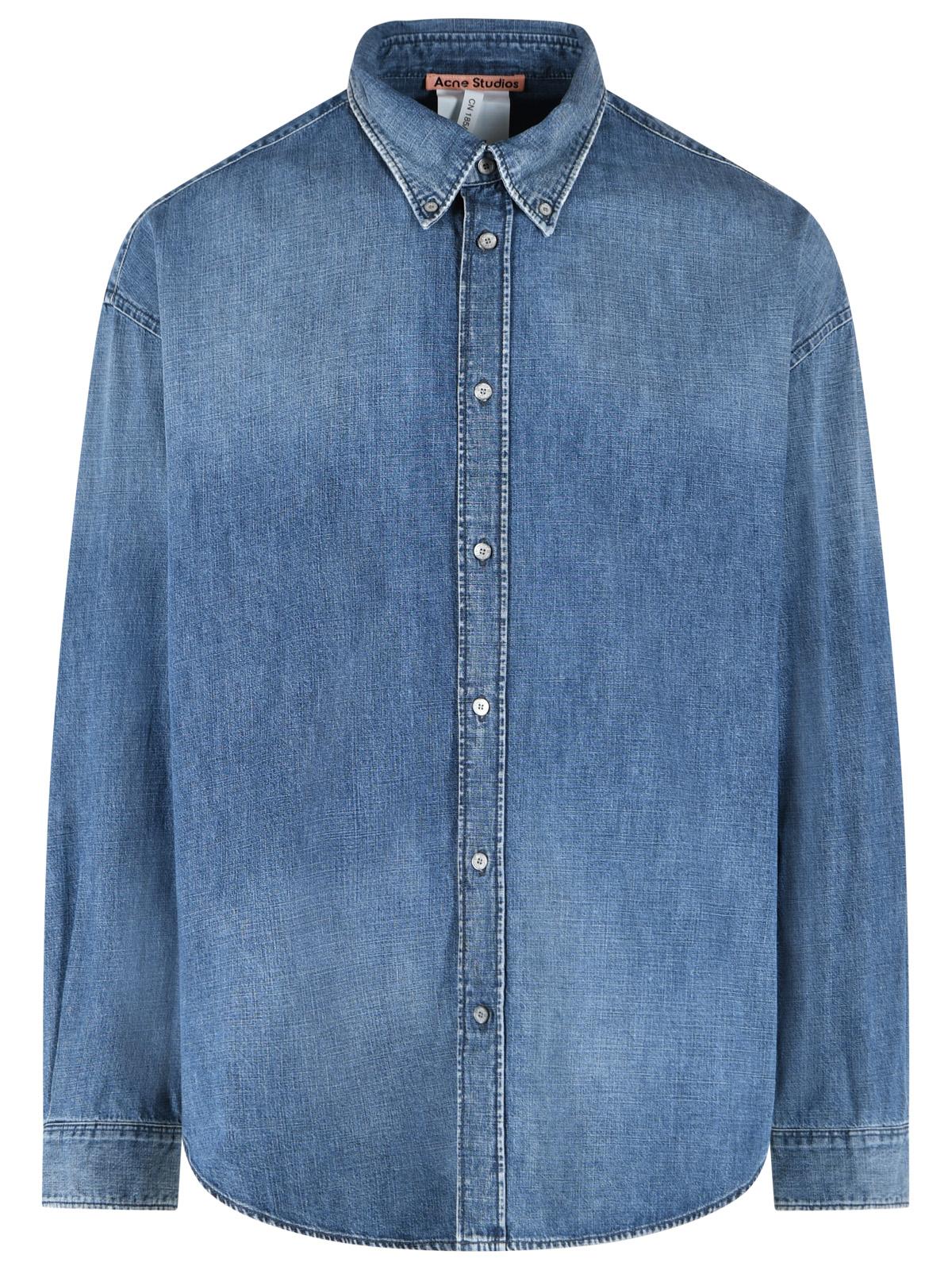 Acne Studios Medium Blue Organic Cotton Shirt Men ACNE STUDIOS