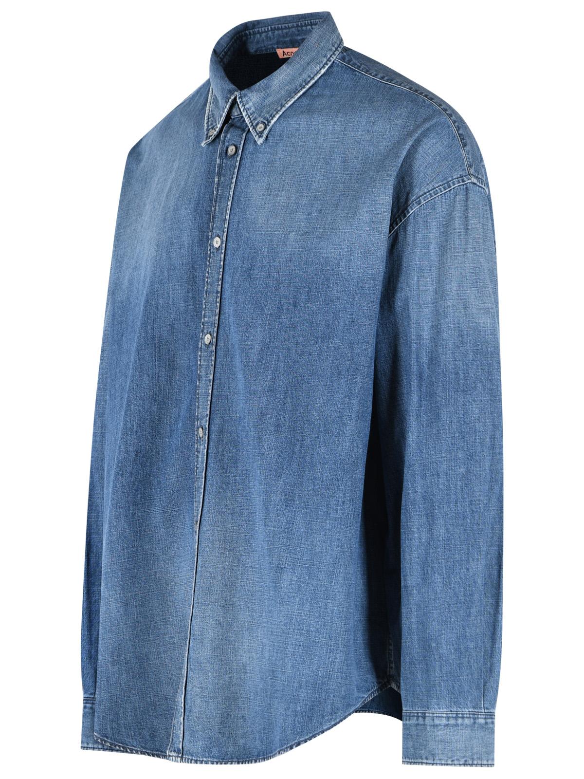 Acne Studios Medium Blue Organic Cotton Shirt Men ACNE STUDIOS