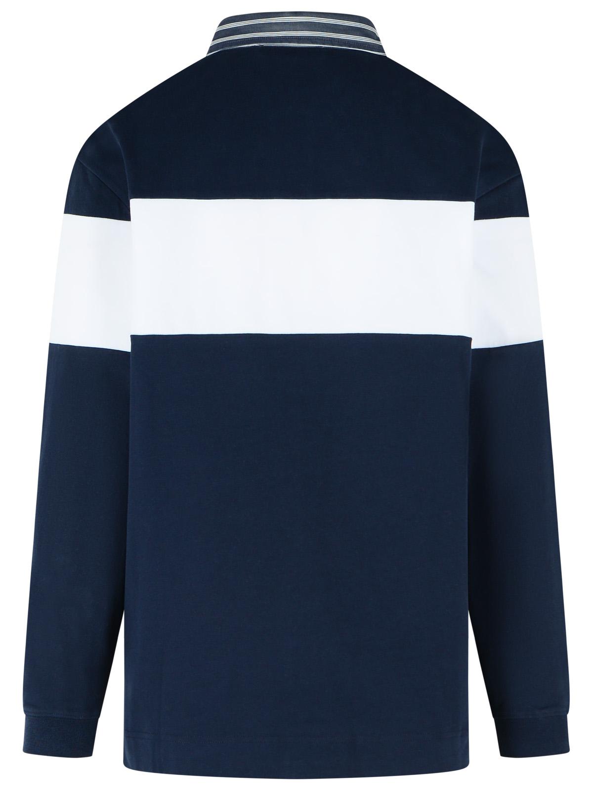 Acne Studios Polo Shirt In Navy Blue And White Jersey Fished Cotton Men ACNE STUDIOS