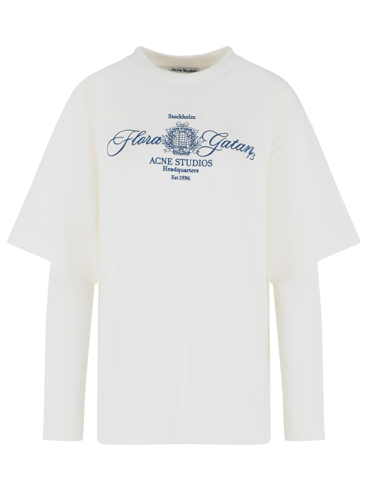 Acne Studios White Cotton T-Shirt Women ACNE STUDIOS