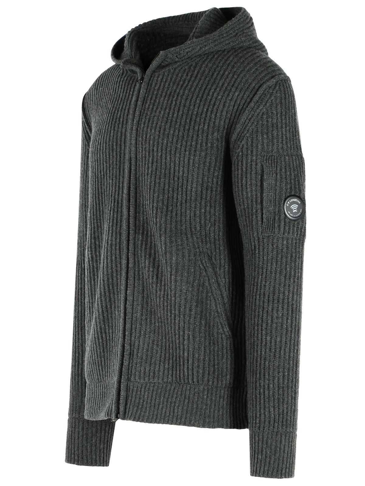 C.P. Company Grey Wool Blend Cardigan Men C.P. COMPANY