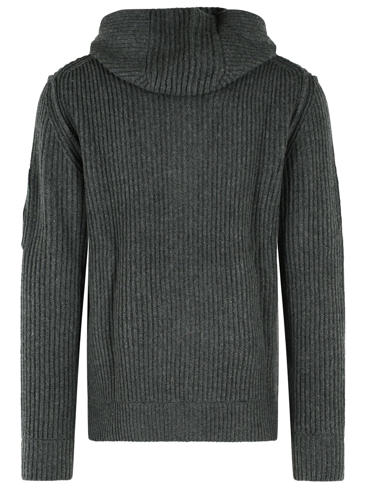 C.P. Company Grey Wool Blend Cardigan Men C.P. COMPANY
