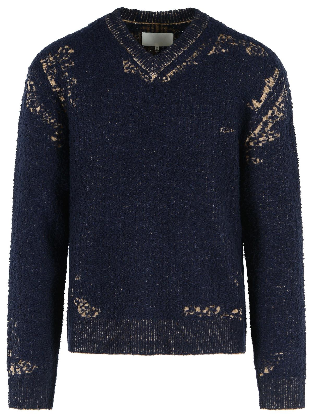 Maison Margiela 'Acid' Blue Cotton And Wool Sweater Men MAISON MARGIELA