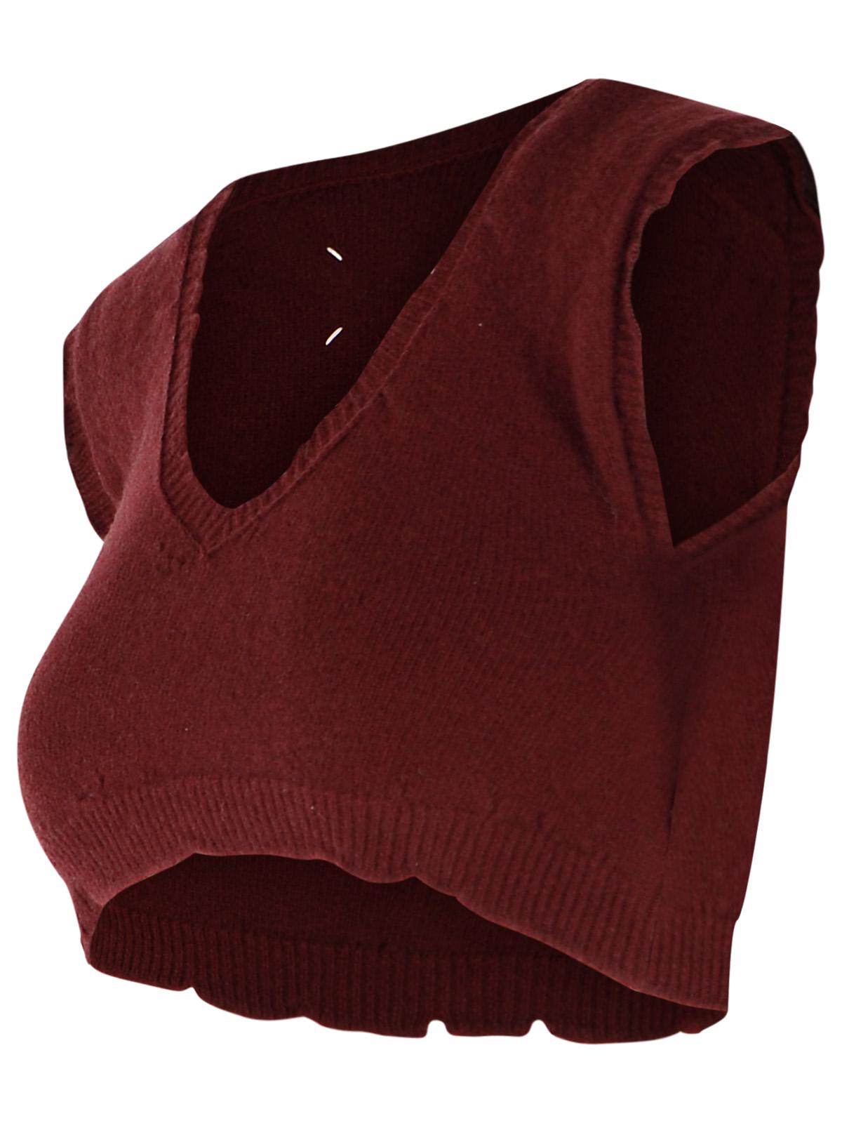 Maison Margiela Burgundy Virgin Wool Vest Women MAISON MARGIELA