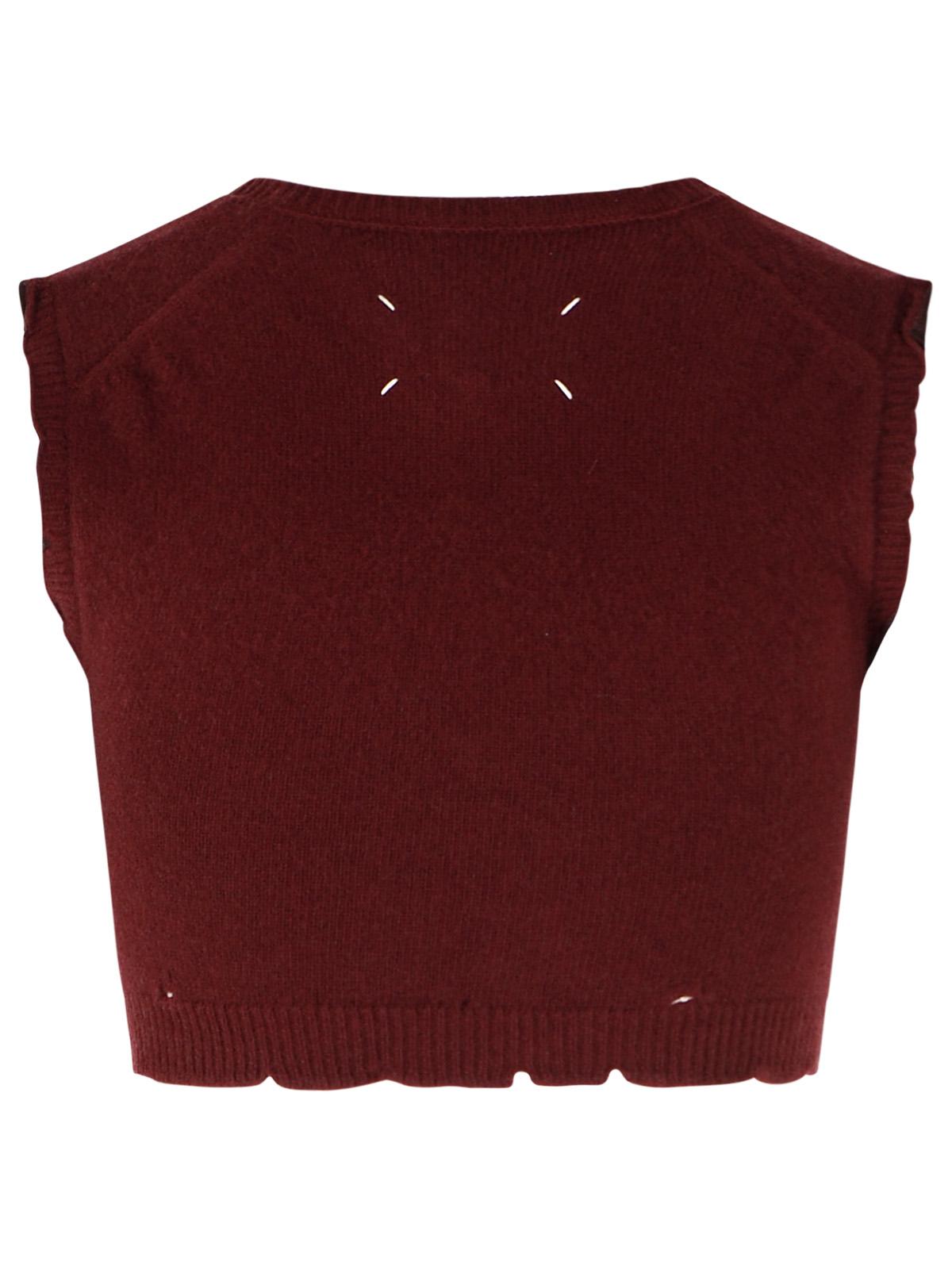 Maison Margiela Burgundy Virgin Wool Vest Women MAISON MARGIELA