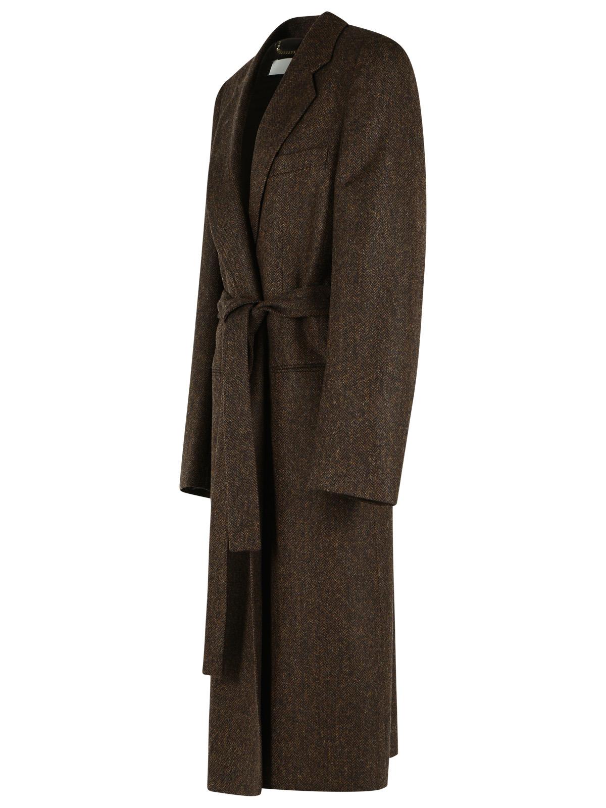 Maison Margiela 'Herringbone' Brown Wool Coat Women MAISON MARGIELA