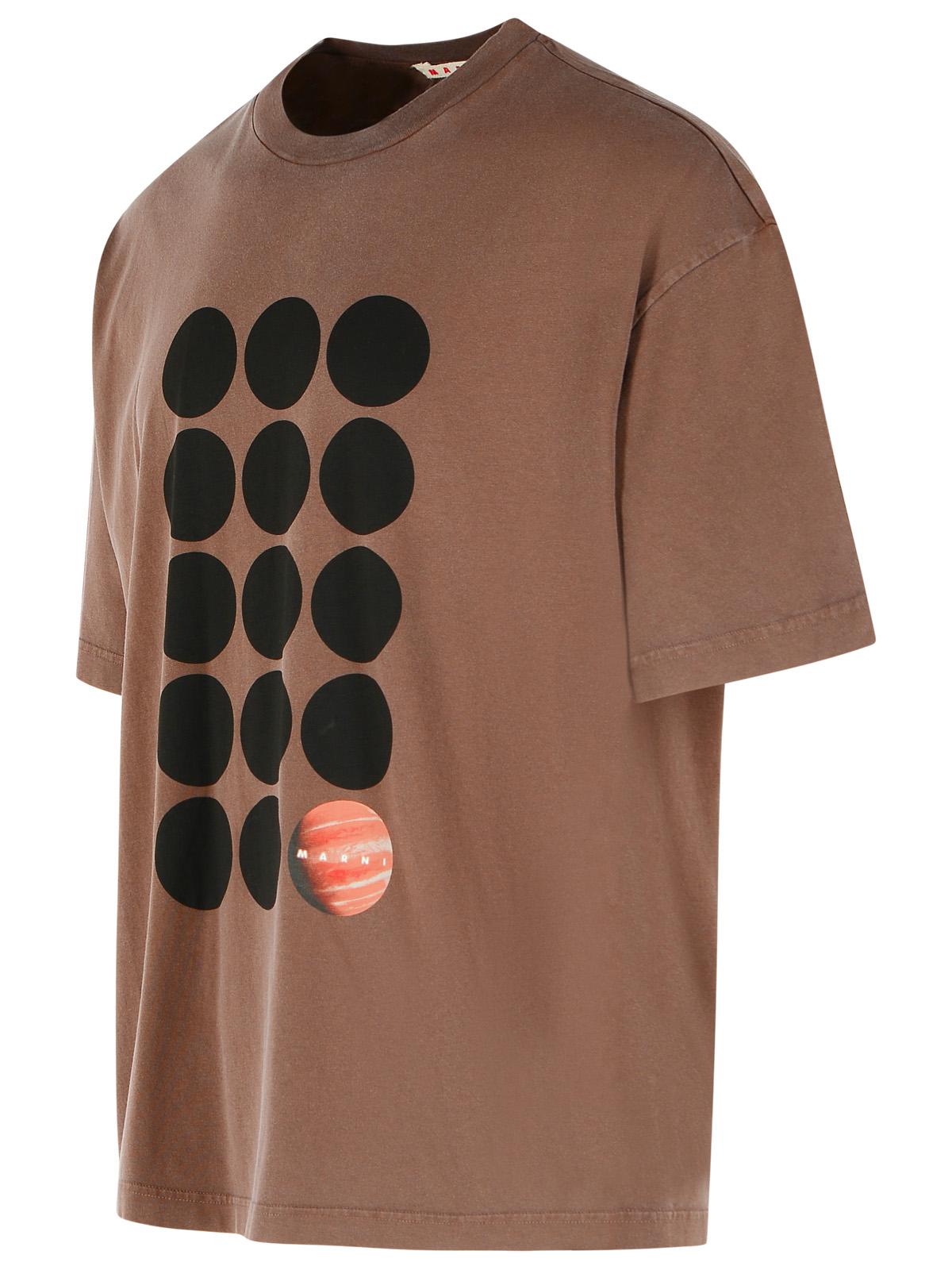 Marni Brown Cotton T-Shirt Men MARNI