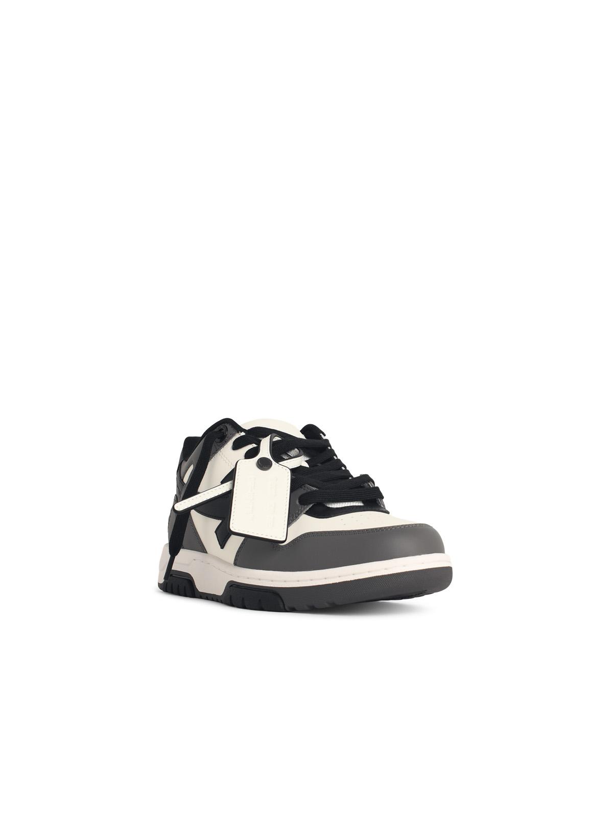 Off-White 'Out Of Office' Grey Leather Sneakers Men OFF-WHITE