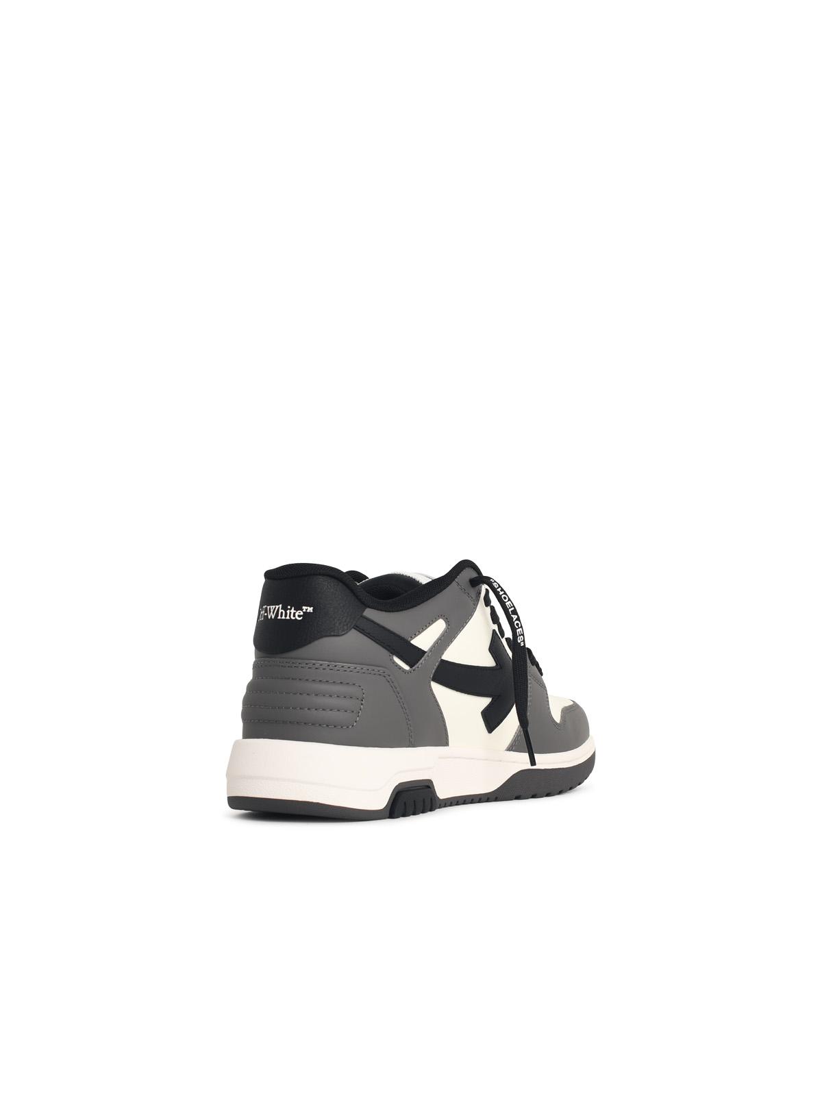 Off-White 'Out Of Office' Grey Leather Sneakers Men OFF-WHITE