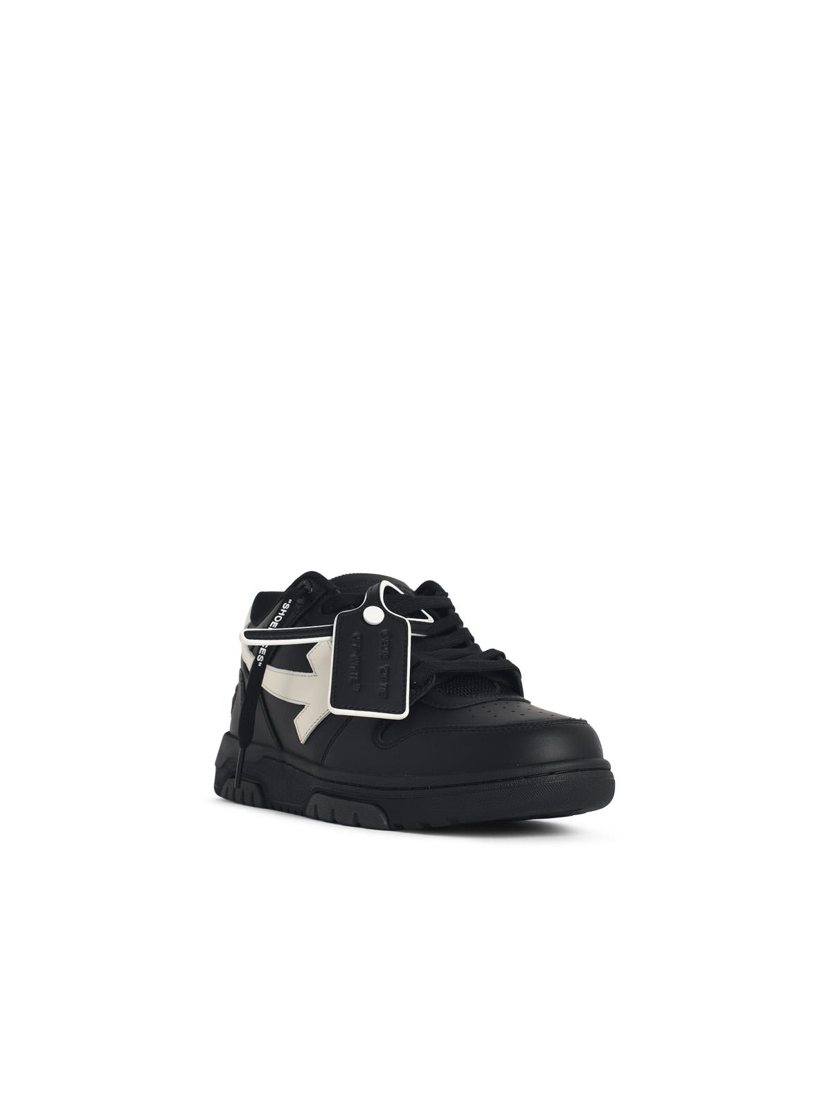 Off-White 'Out Of Office' Black Leather Sneakers Men OFF-WHITE