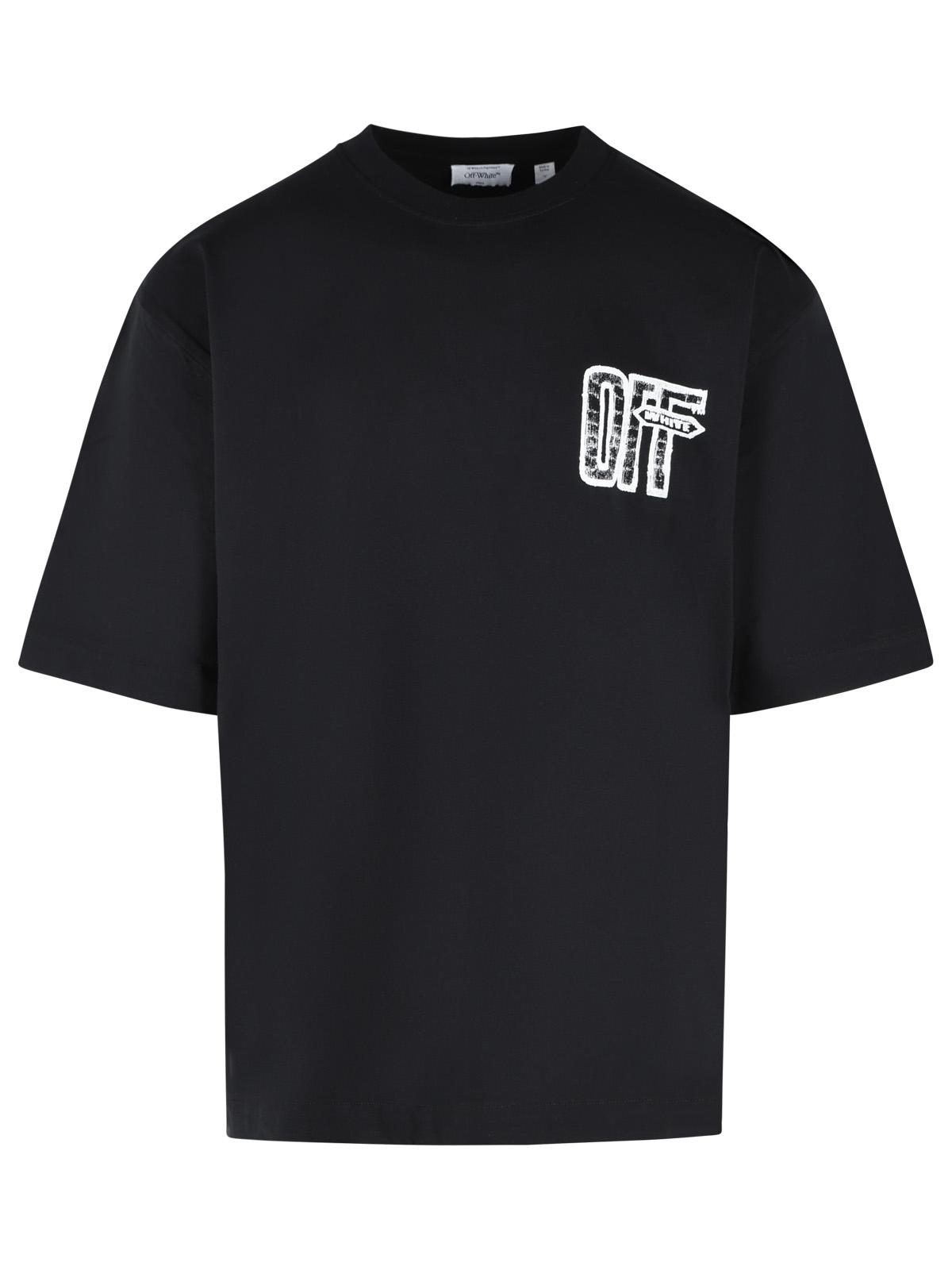 Off-White 'Motion Arrow' Black Cotton T-Shirt Men OFF-WHITE