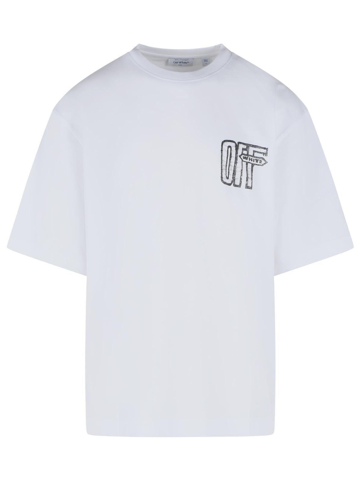 Off-White 'Motion Arrow' White Cotton T-Shirt Men OFF-WHITE