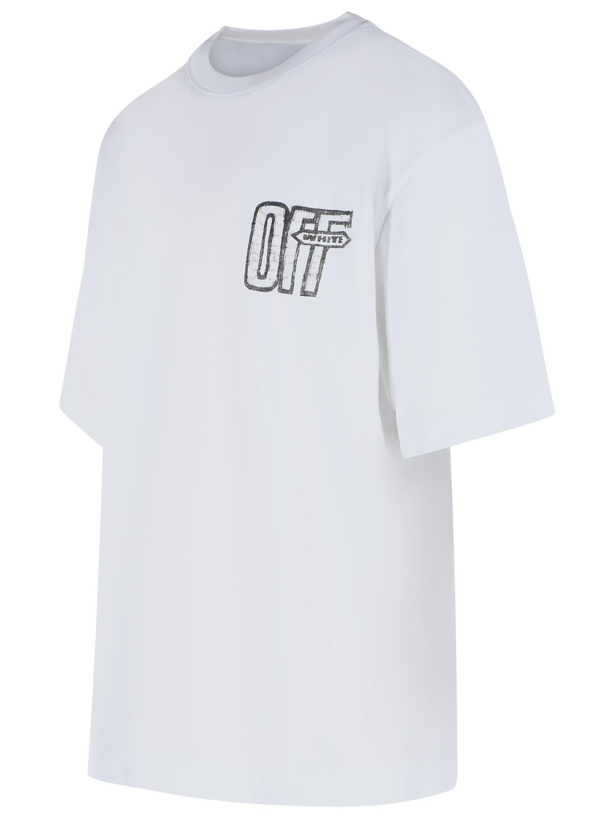 Off-White 'Motion Arrow' White Cotton T-Shirt Men OFF-WHITE