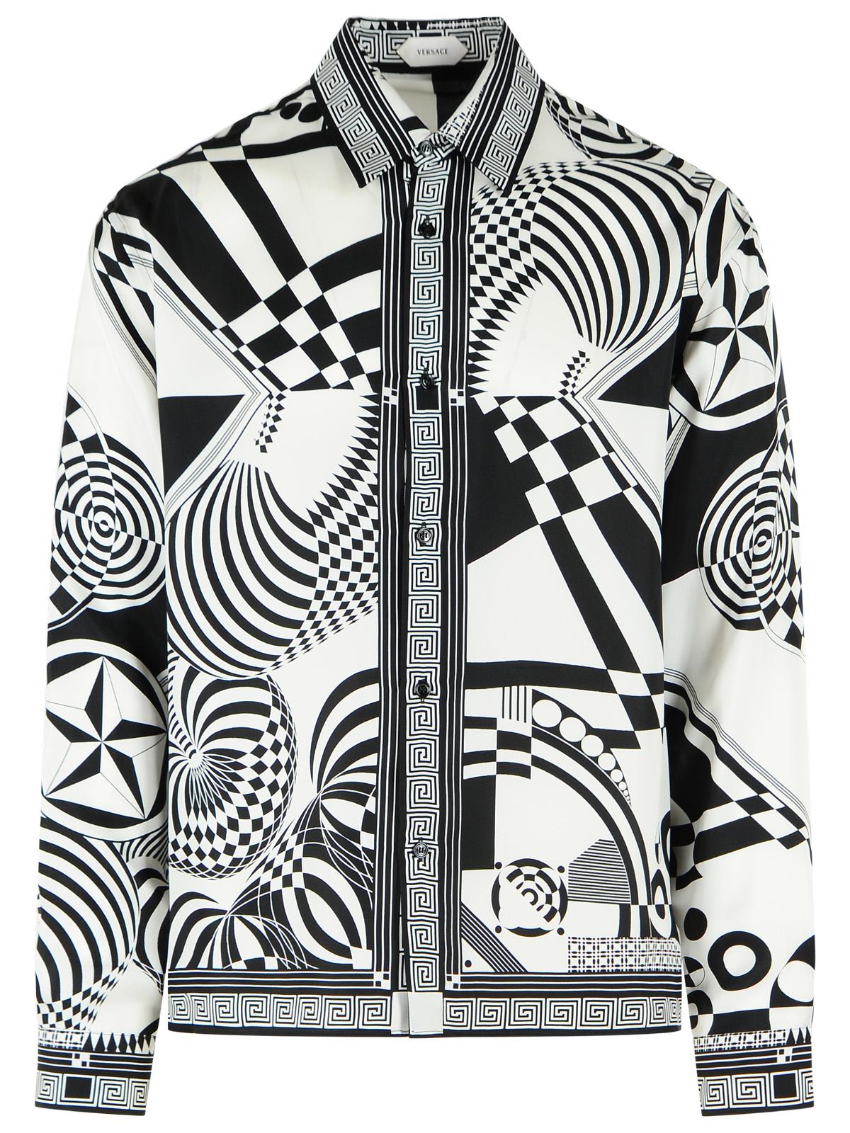 Versace Black Silk Twill Shirt Men VERSACE