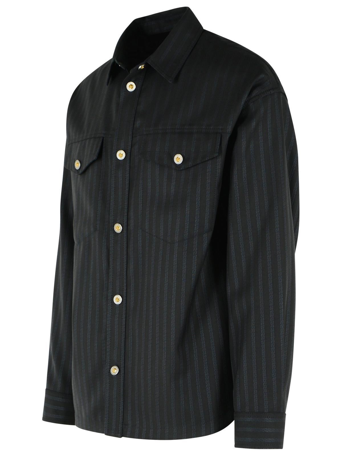 Versace Black Jacquard Wool Bluson Men VERSACE