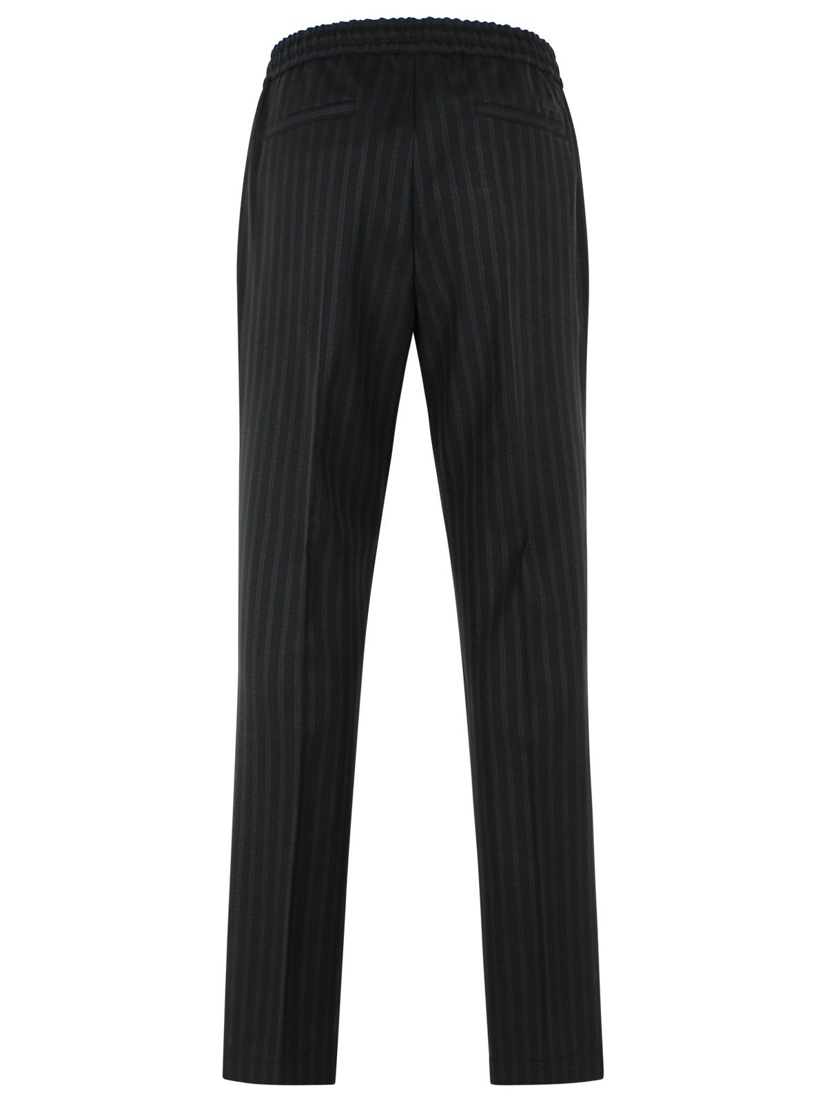 Versace Black Jacquard Wool Pants Men VERSACE