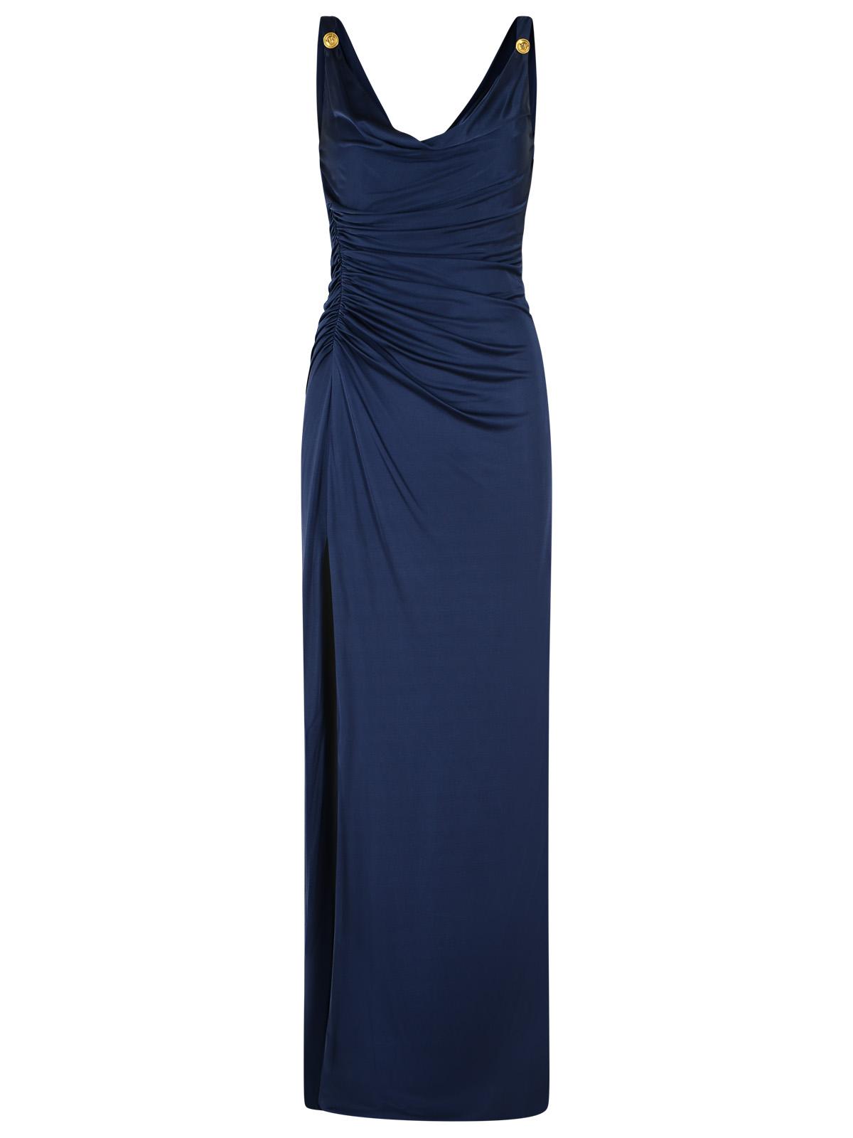 Versace Blue Viscose Gown Dress Women VERSACE
