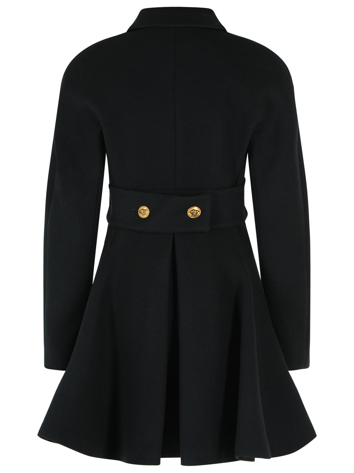 Versace Black Wool Coat Women VERSACE