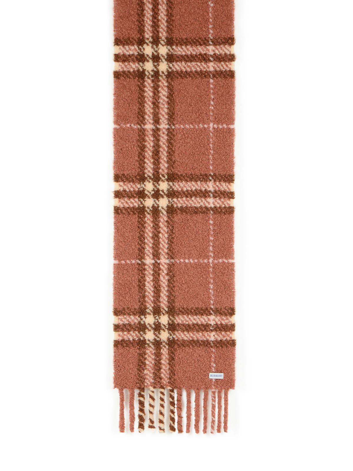 Burberry Clay Pink Wool And Alpaca Blend Bouclé Scarf Women BURBERRY
