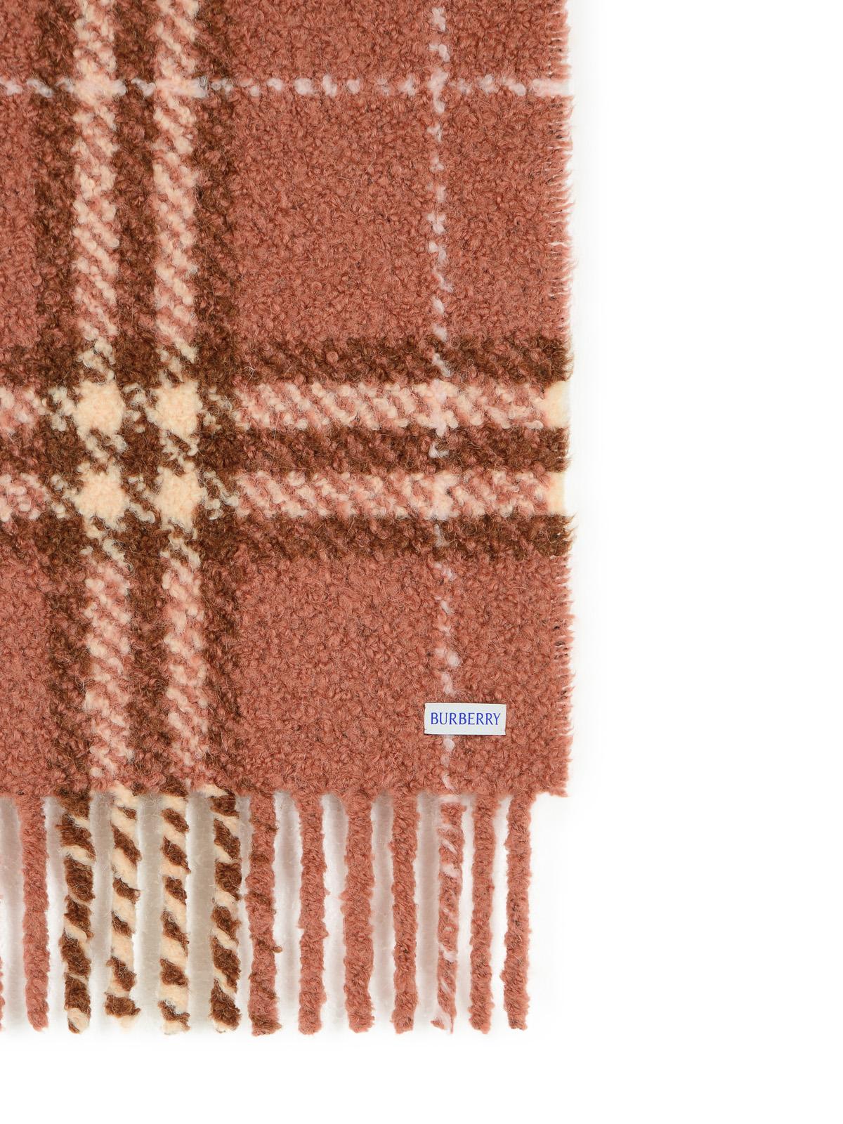 Burberry Clay Pink Wool And Alpaca Blend Bouclé Scarf Women BURBERRY