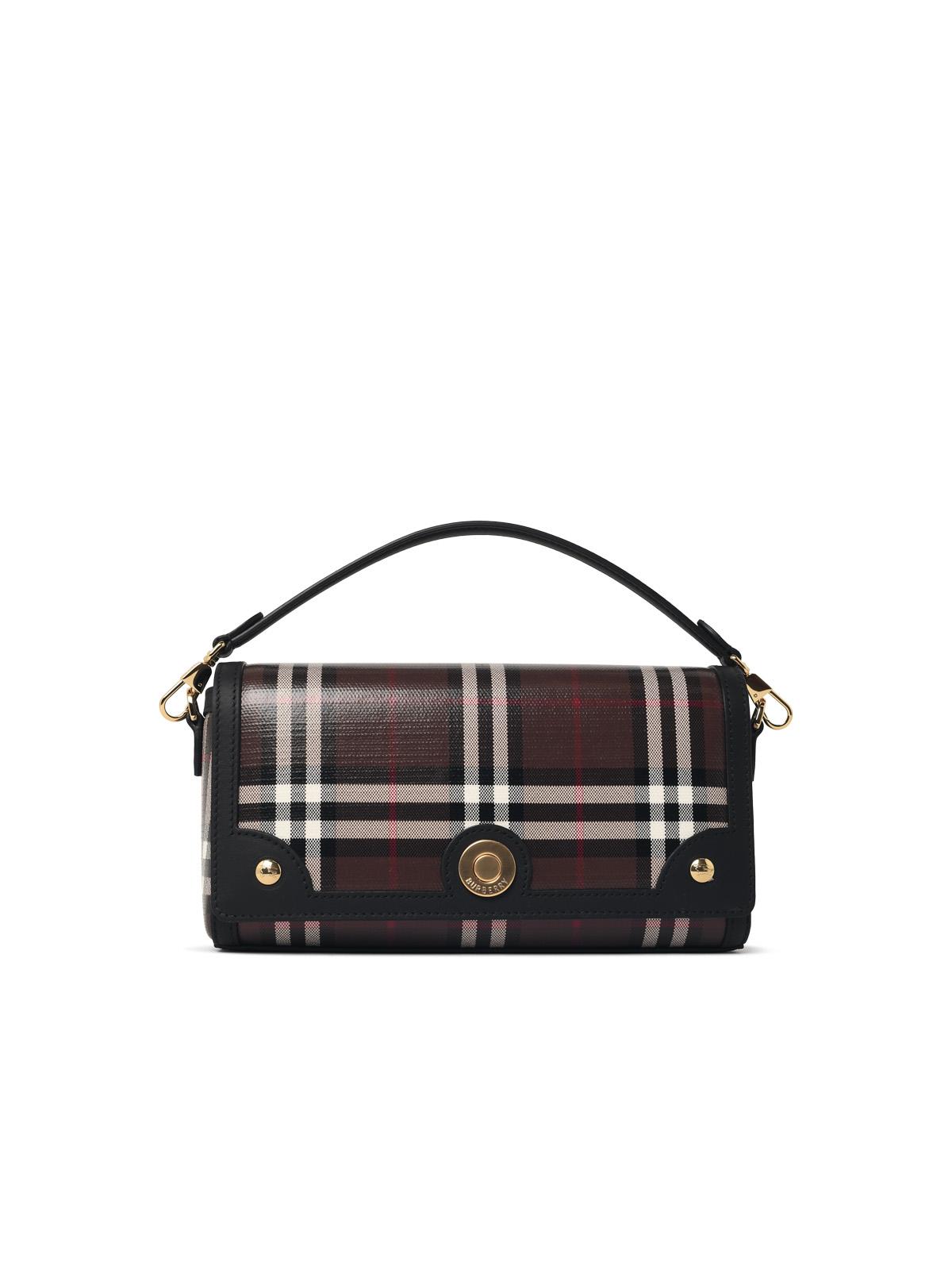 Burberry 'Note' Bag With Handle In Chocolate Cotton Blend Women BURBERRY