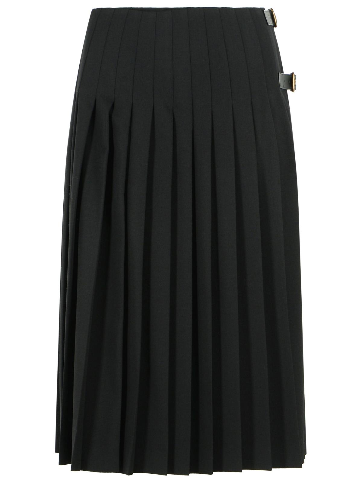 Burberry 'Lucette' Black Wool Midi Skirt Women BURBERRY