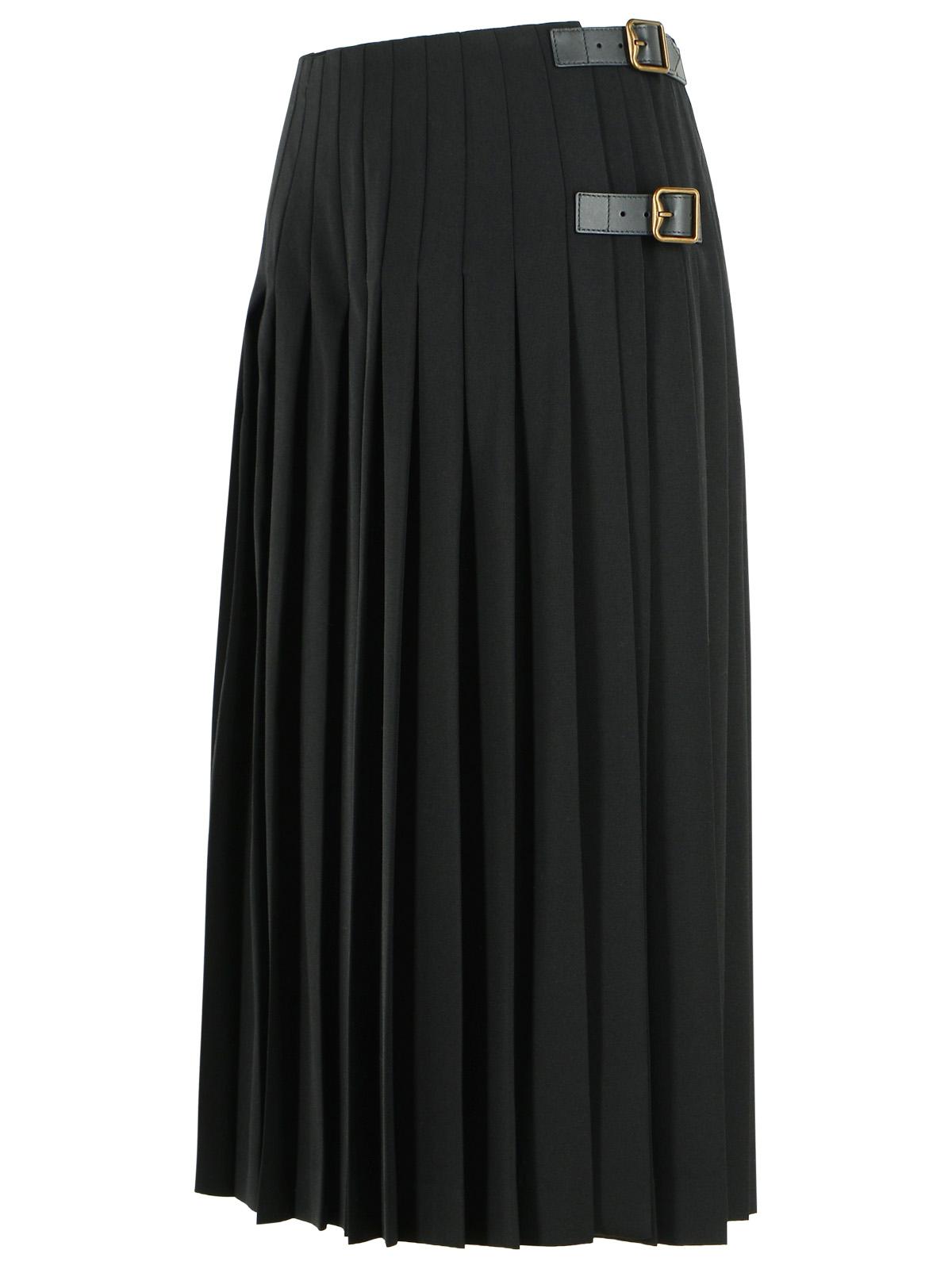 Burberry 'Lucette' Black Wool Midi Skirt Women BURBERRY