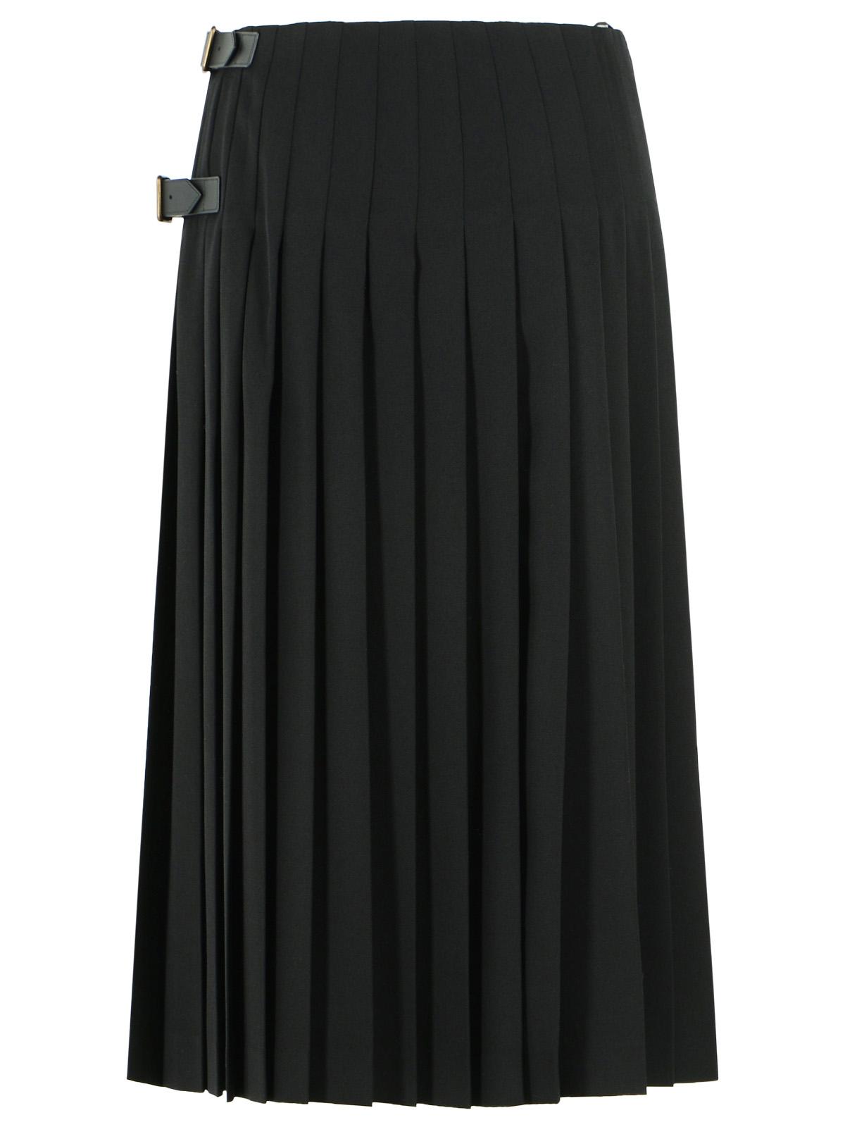 Burberry 'Lucette' Black Wool Midi Skirt Women BURBERRY