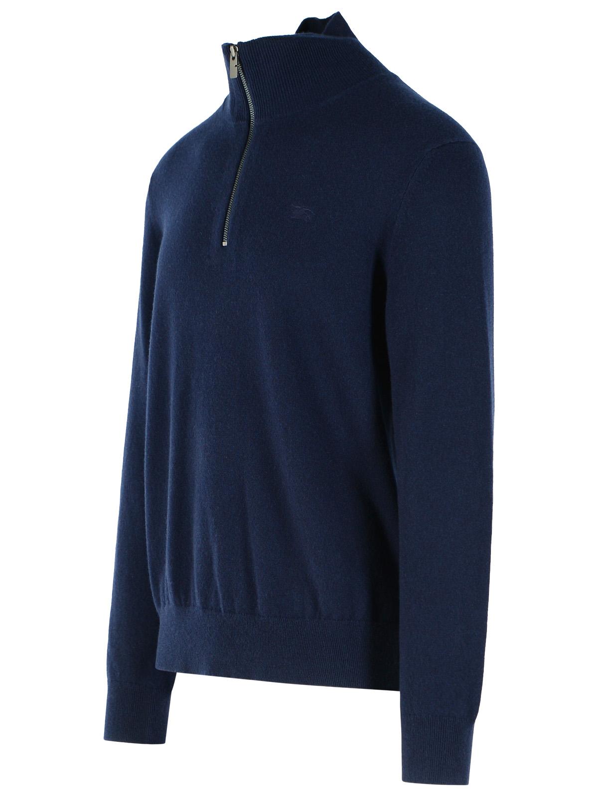 Burberry Sweater In Navy Cashmere Blend Men BURBERRY