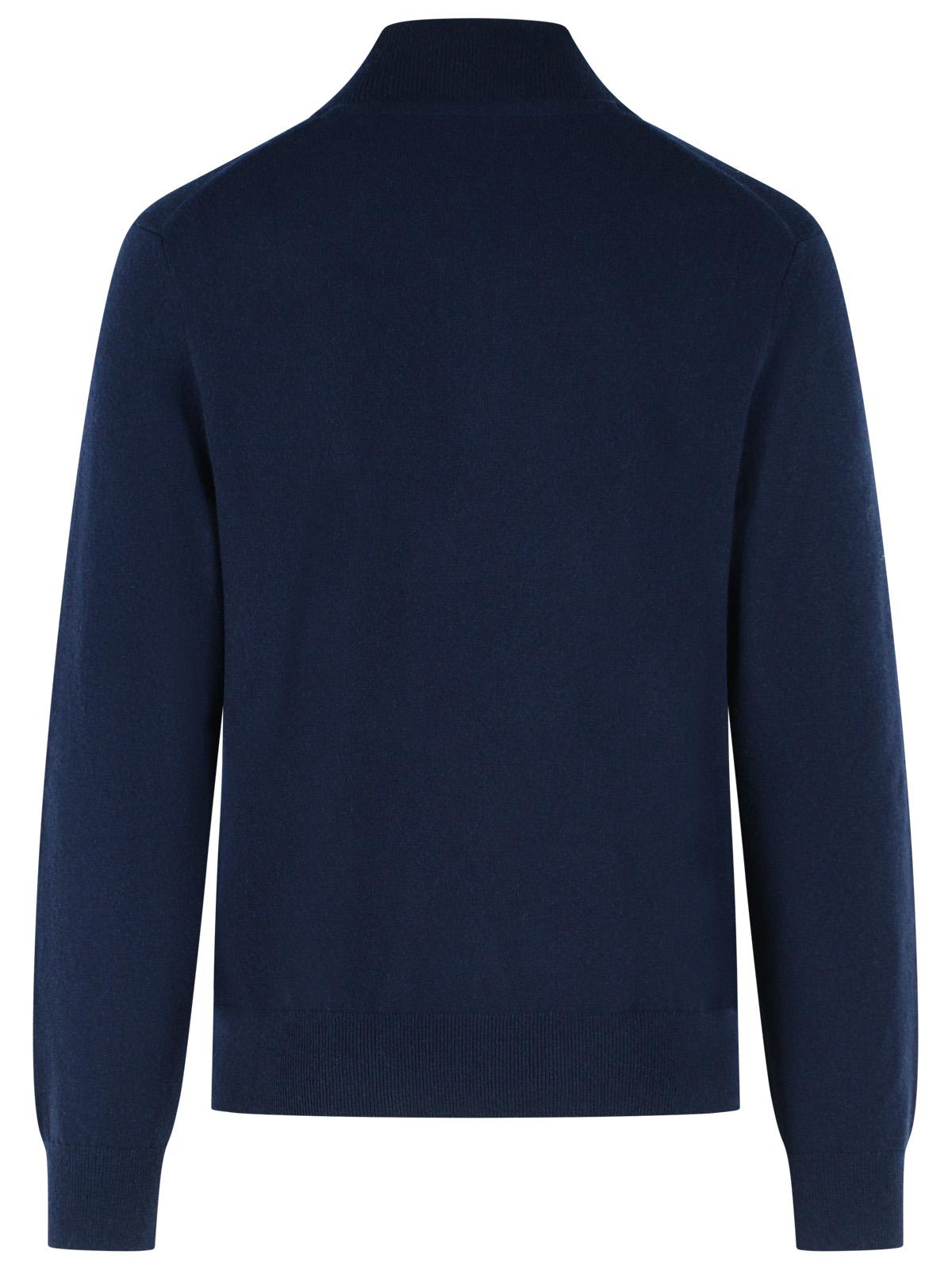 Burberry Sweater In Navy Cashmere Blend Men BURBERRY