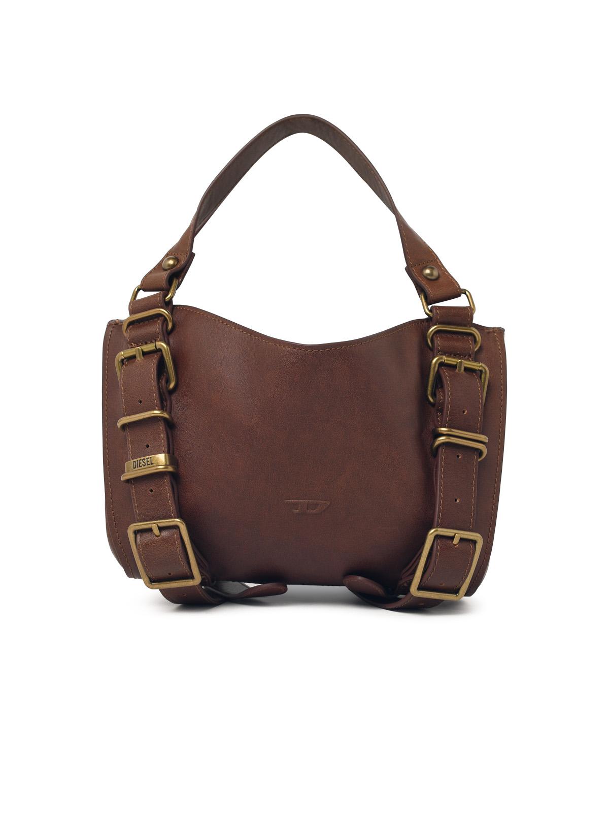 Diesel Small 'D-One' Bag In Brown Treated Leather Women DIESEL