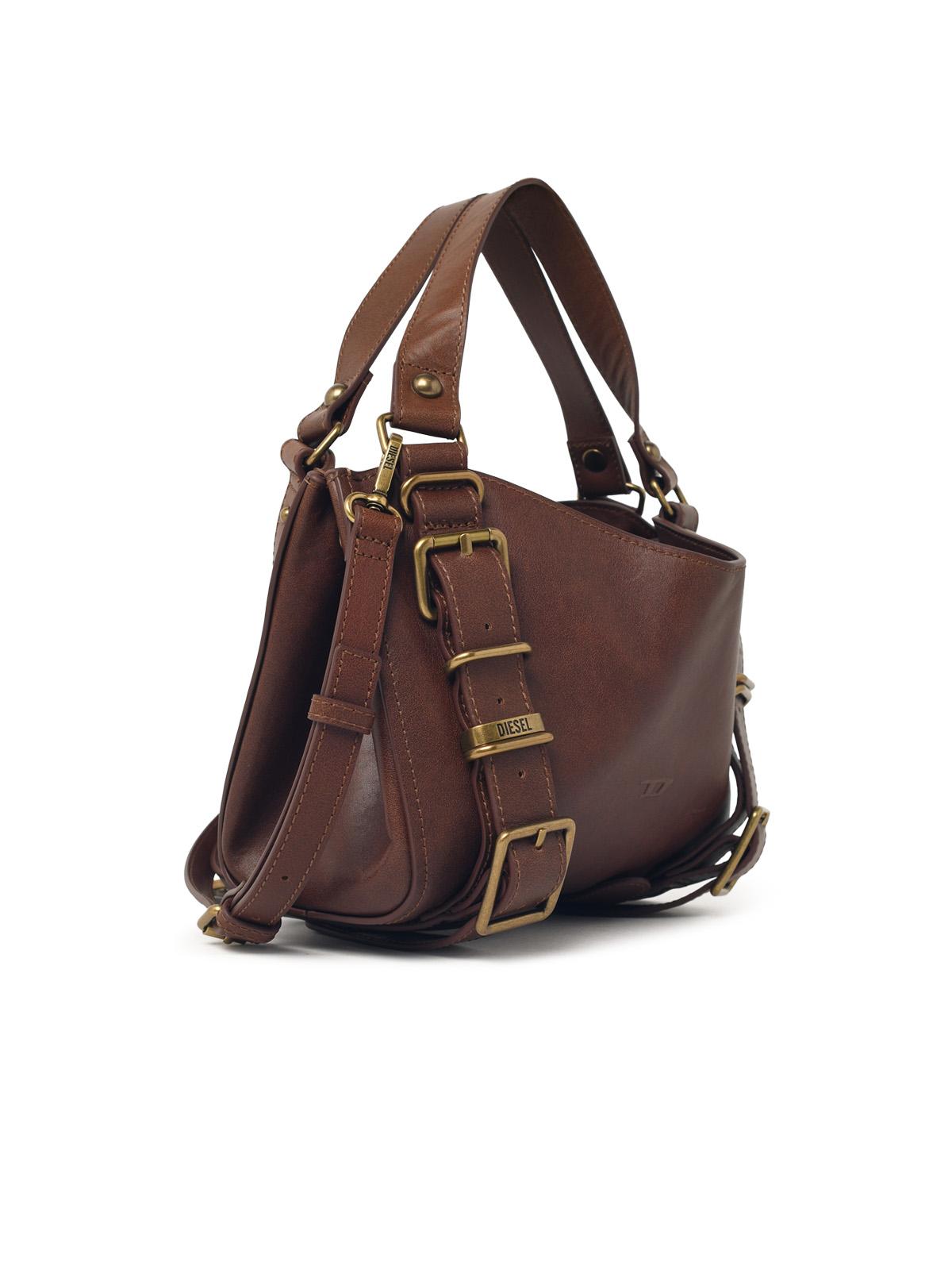 Diesel Small 'D-One' Bag In Brown Treated Leather Women DIESEL