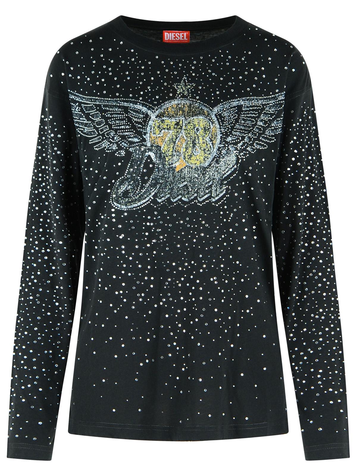 Diesel Long Sleeve T-Shirt In Black Cotton Women DIESEL