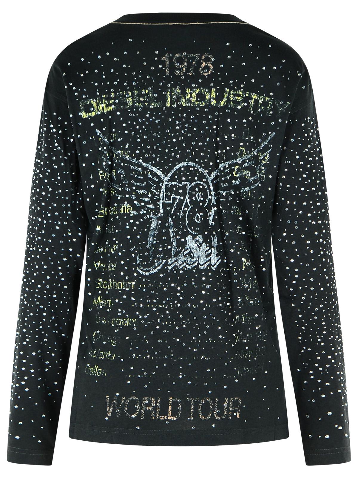 Diesel Long Sleeve T-Shirt In Black Cotton Women DIESEL