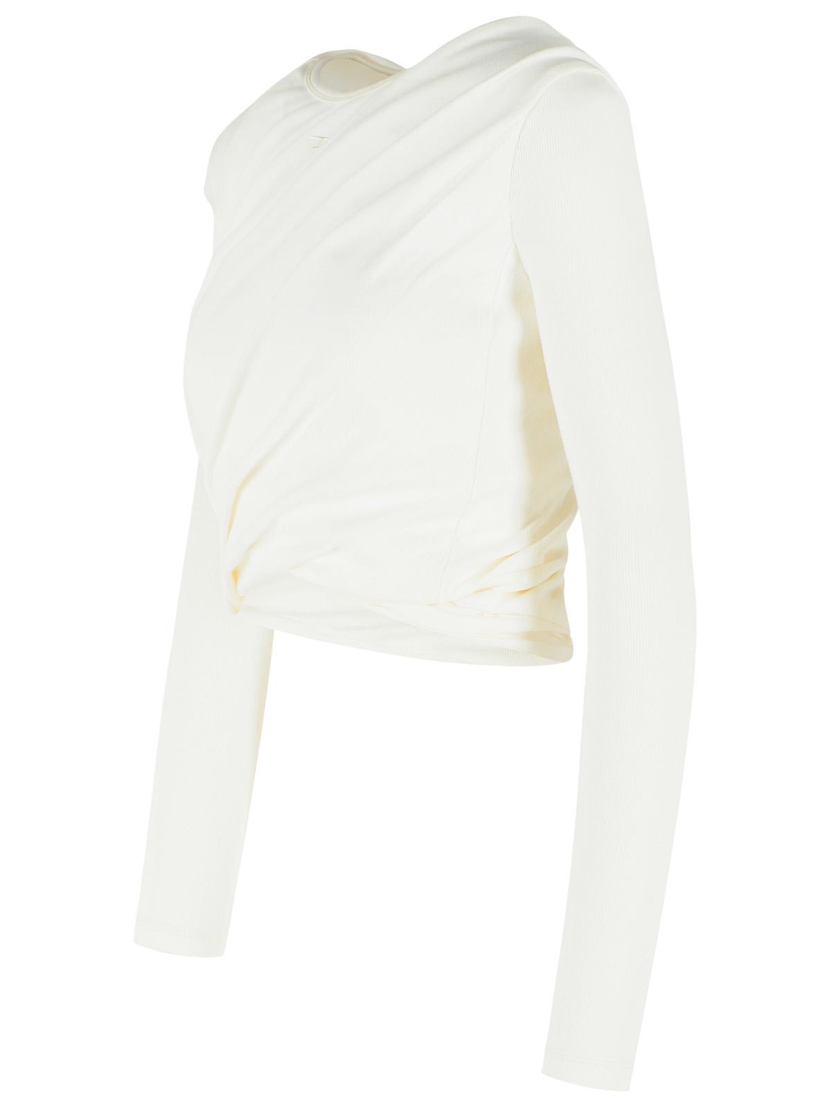 Diesel Long Sleeved White Cotton T-Shirt Women DIESEL