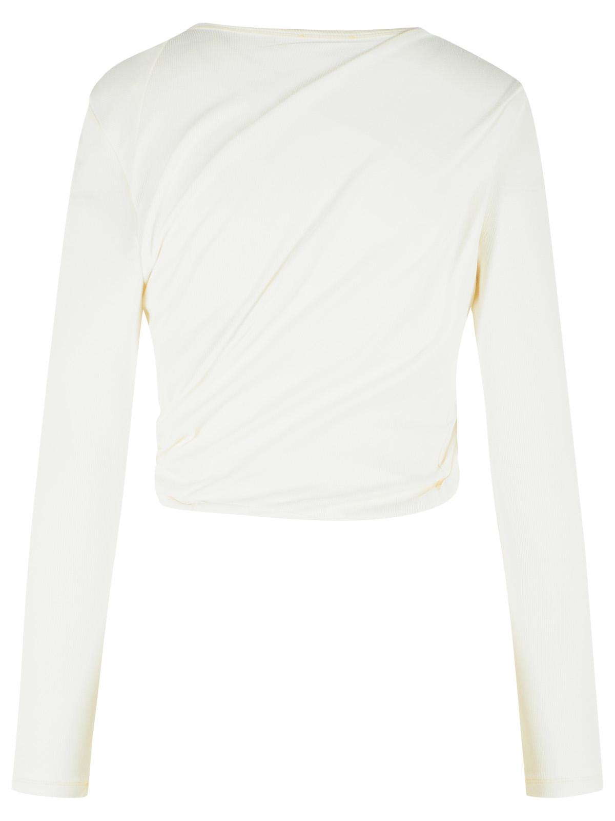 Diesel Long Sleeved White Cotton T-Shirt Women DIESEL