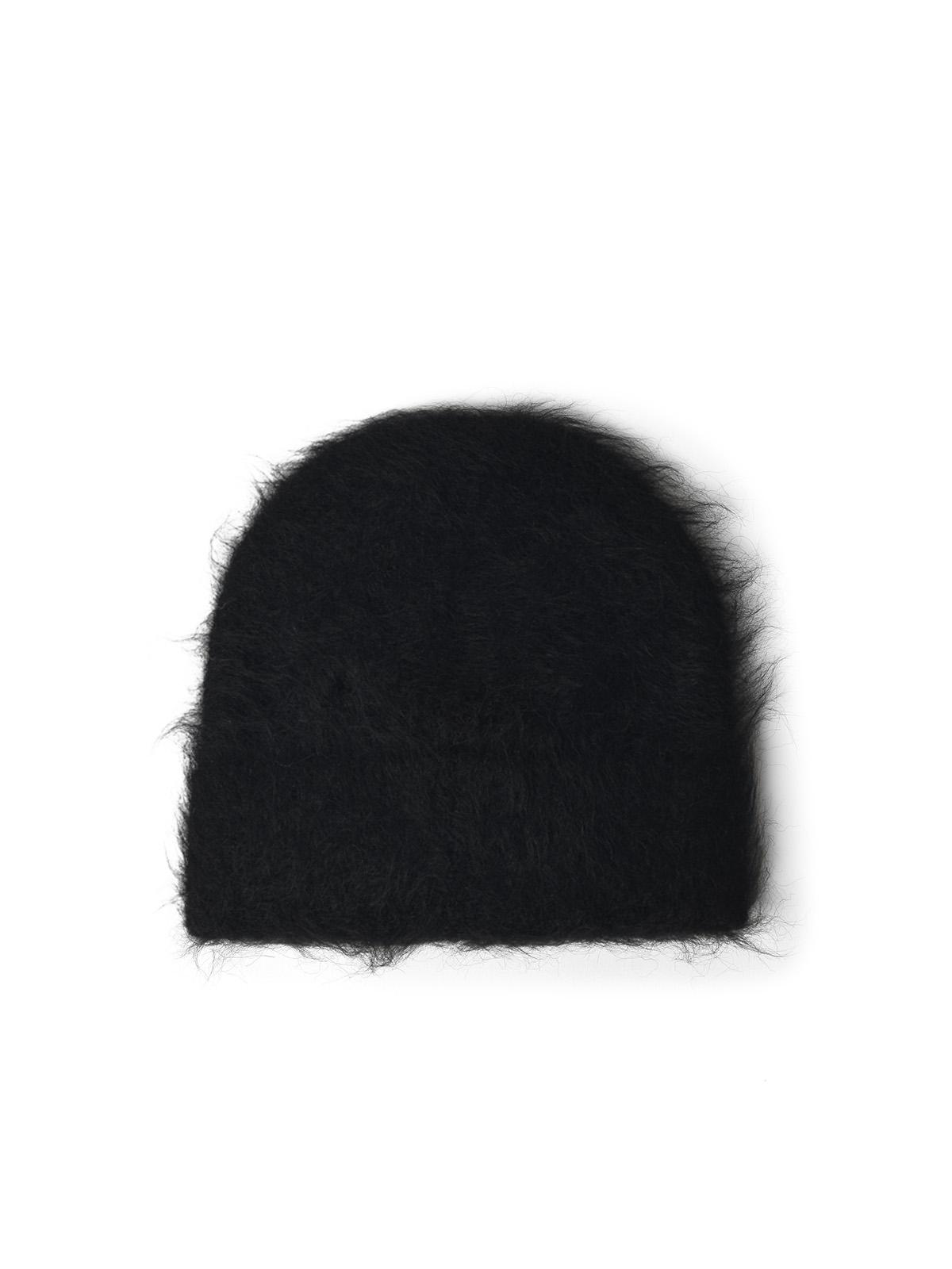 Sefr 'Fuzzy' Black Grey Alpaca Blend Beanie Men SEFR
