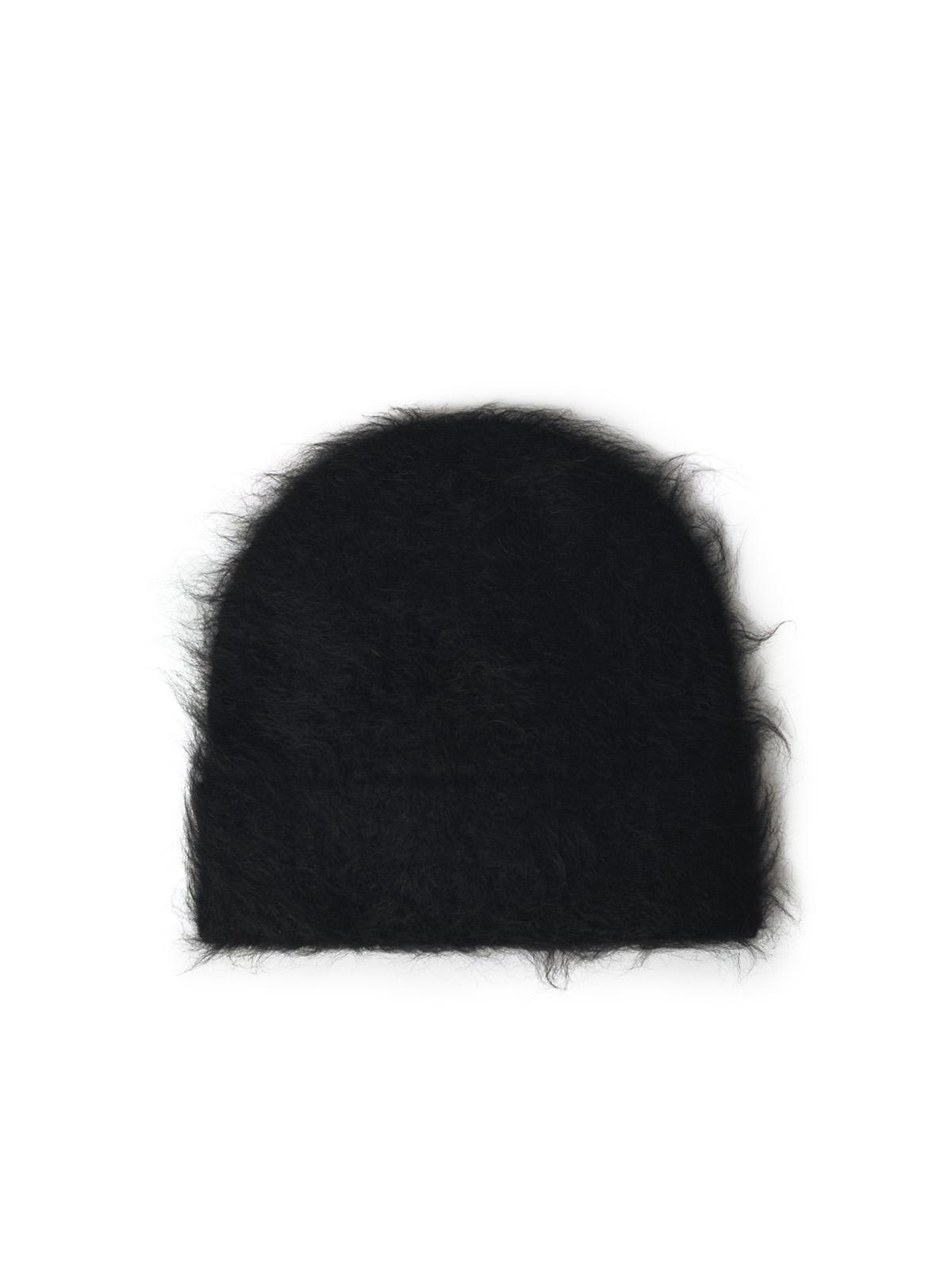 Sefr 'Fuzzy' Black Grey Alpaca Blend Beanie Men SEFR