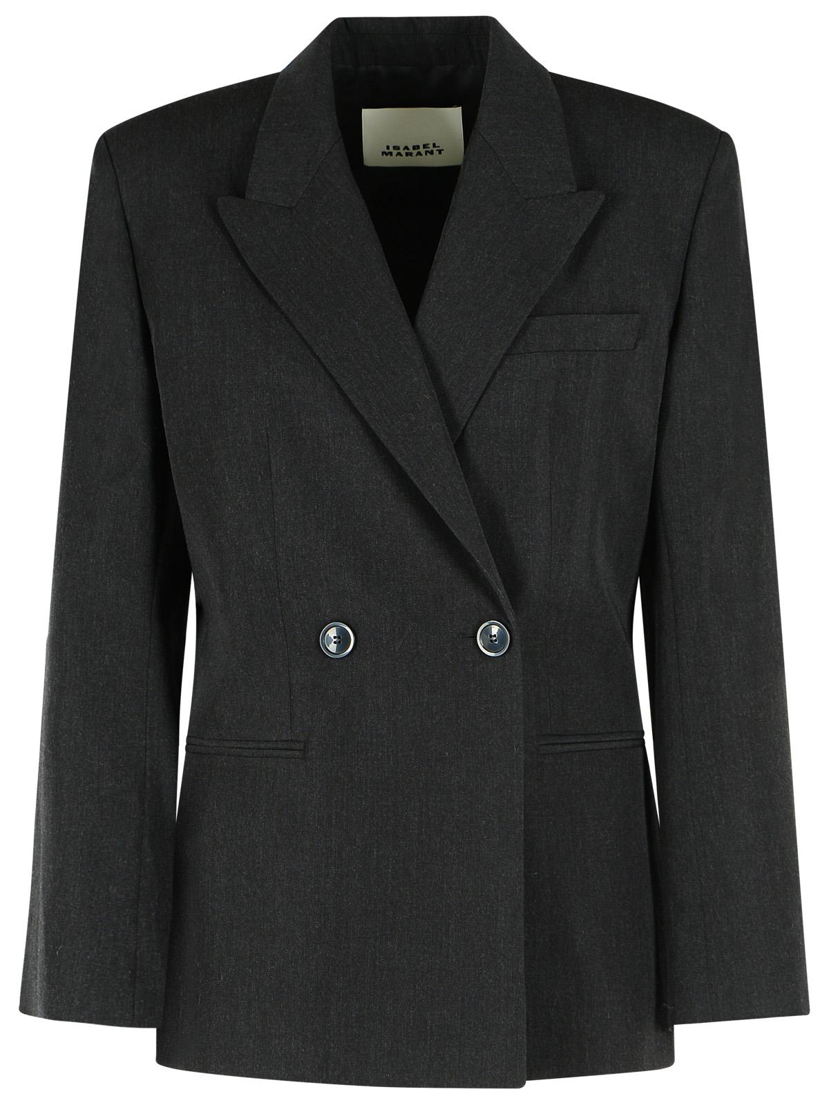 Isabel Marant 'Ranya' Double-Breasted Grey Virgin Wool Blazer Women ISABEL MARANT