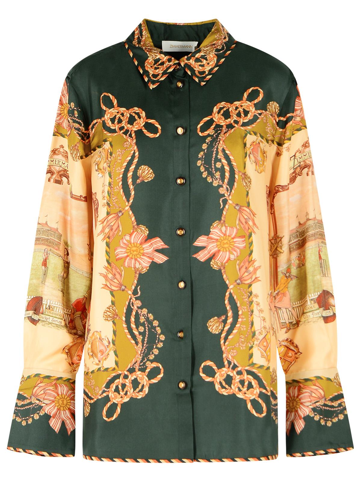 Zimmermann 'Valiant' Green Silk Shirt Women ZIMMERMANN