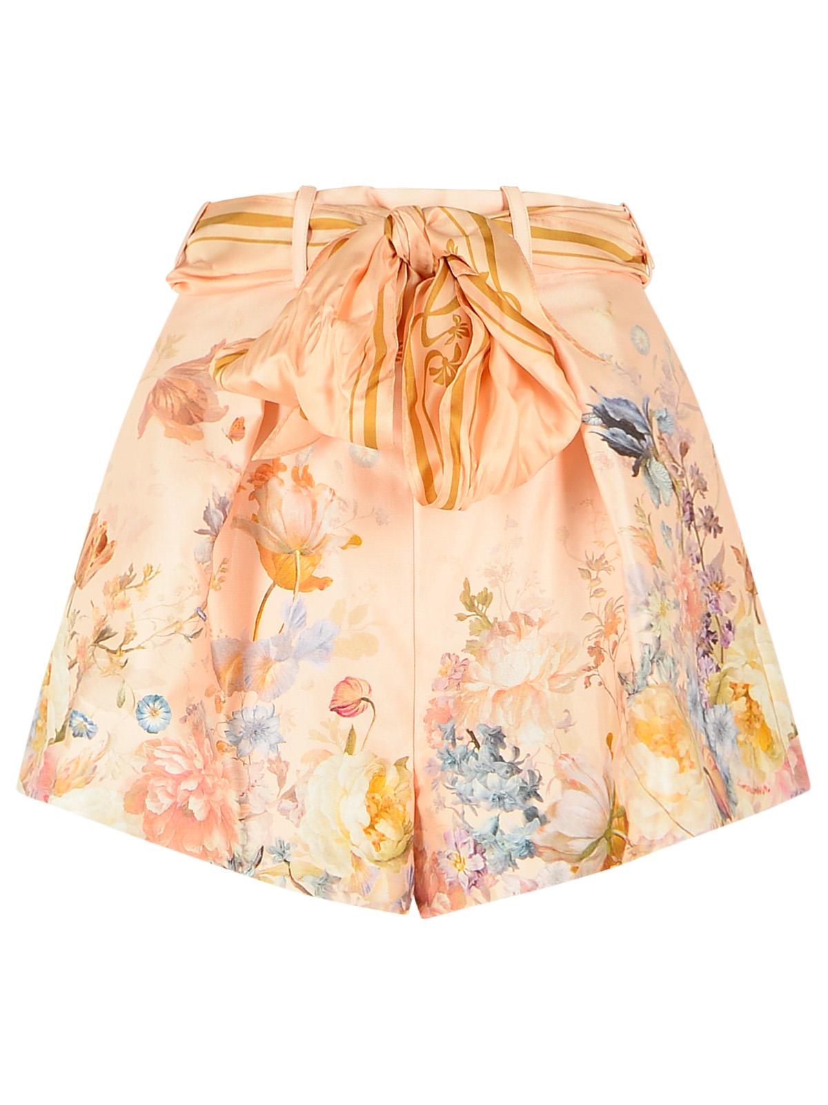 Zimmermann 'Viliant' Peach Silk Shorts Women ZIMMERMANN